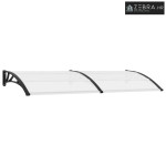 Nadstrešnica za vrata crna i prozirna 240 x 75 cm PC - Crna i prozirna