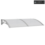 Nadstrešnica za vrata siva 150 x 100 cm polikarbonatna - Siva i bijela