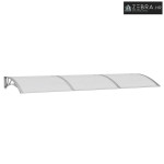 Nadstrešnica za vrata siva 300 x 100 cm polikarbonatna - Siva i bijela