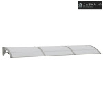 Nadstrešnica za vrata siva 300 x 75 cm polikarbonatna - Siva i prozirn