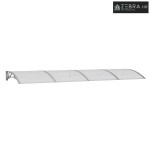 Nadstrešnica za vrata siva 350x100 cm polikarbonat - Siva i bijela 350