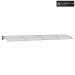 Nadstrešnica za vrata siva 400x100 cm polikarbonat - Siva i bijela 400