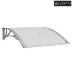 Nadstrešnica za vrata siva i prozirna 100 x 75 cm polikarbonat - Siva
