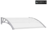 Nadstrešnica za vrata siva i prozirna 120 x 75 cm PC - Siva i prozirna