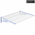 Nadstrešnica za vrata siva i prozirna 122 x 90 cm polikarbonat - 122 x