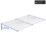 Nadstrešnica za vrata siva i prozirna 152,5x90 cm polikarbonat - 152.5