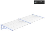Nadstrešnica za vrata siva i prozirna 239 x 90 cm polikarbonat - 239 x