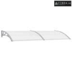 Nadstrešnica za vrata siva i prozirna 240 x 75 cm PC - Siva i prozirna