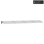 Nadstrešnica za vrata siva i prozirna 400x75 cm polikarbonat - Siva i