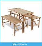 Pivski stol s 2 klupe 100 cm bambus - NOVO