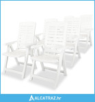 Podesive vrtne stolice 6 kom plastične bijele - NOVO