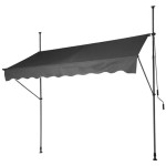 ProGarden podesiva balkonska tenda 250 × 120 cm s ručnom korbom – siva