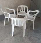 PVC stolice za terasu, balkon, vrt, bijele, 4 kom. 16€