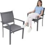 Saska Garden set od 2 vrtne stolice Textilene 57 × 57 × 88 cm – sive