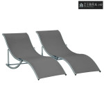 Set od 2 ležaljke, vrtne ležaljke, platnene ležaljke, ergonomske fotel
