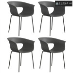 Set 4 ergonomske vrtne stolice s naslonima za ruke, otporne na vremens