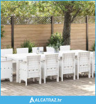 set za blagovanje u vrtu s jastučićima 13 dijelova bijelog poliratana