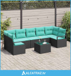 Set sofe 8 pcs Crna i Tirkizna poliratan - NOVO