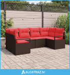 Set sofe s jastukom 6 pcs Smeđa Poli Ratan - NOVO