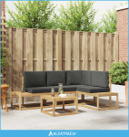 Set vanjskih sofa 4 Komad Bijela i antracit Poliester - NOVO