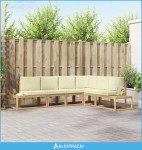 Set vanjskih sofa 4 Komad Bijela i krem Poliester - NOVO
