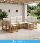 Set vanjskih sofa 6 pcs Prirodna i krema bijela Poliester - NOVO