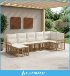 Set vanjskih sofa 7 pcs Prirodna i krema bijela Poliester - NOVO