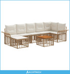 Set vanjskih sofa 8 pcs Prirodna i krema bijela Poliester - NOVO