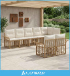 Set vanjskih sofa 8 pcs Prirodna i krema bijela poliratan - NOVO