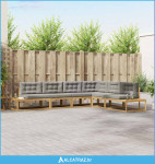 Set vanjskih sofa Bijela 357 x 198,5 x 73 cm Poliester - NOVO