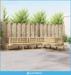 Set vanjskih sofa Bijela 357 x 198,5 x 73 cm Poliester - NOVO