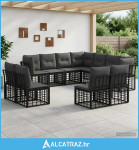 Set vanjskih sofa Crna Poliester - NOVO