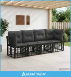 Set vanjskih sofa Crna Poliester - NOVO