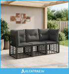 Set vanjskih sofa Crna Poliester - NOVO