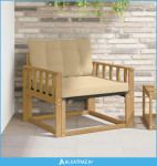 Set vanjskih sofa Čvrsto drvo akacije i Textilene Bijela - NOVO