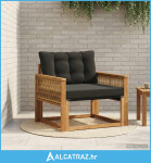 Set vanjskih sofa Čvrsto drvo akacije i Textilene Prirodna - NOVO