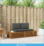 Set vanjskih sofa s jastukom 2 Komad Prirodna i antracit - NOVO