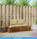 Set vanjskih sofa s jastukom 2 Komad Prirodna i bež - NOVO