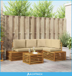 Set vanjskih sofa s jastukom 5 Komad Prirodna i bež - NOVO