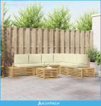 Set vanjskih sofa s jastukom Bijela 59 x 59 x 37 cm Poliester - NOVO