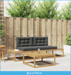Set vanjskih sofa s jastukom Bijela 79 x 79 x 37 cm Poliester - NOVO