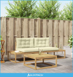 Set vanjskih sofa s jastukom Bijela 79 x 79 x 37 cm Poliester - NOVO