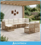 Set vanjskih sofa Prirodna i krema bijela Poliester - NOVO