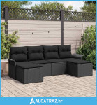 Set vrtnih sofa Set od 5 Crna Ručno pleteni ratan Velik - NOVO