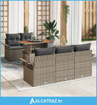 Sjedeća garnitura za vrt s jastukom 6 pcs Siva 100 x 55 x 73 cm - NOVO