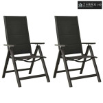 Sklopive vrtne stolice 2 kom od tekstilena i aluminija crne