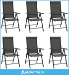 Sklopive vrtne stolice 6 kom od tekstilena crne - NOVO