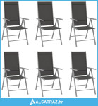 Sklopive vrtne stolice 6 kom od tekstilena crne - NOVO