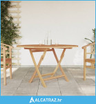 Sklopivi vrtni stol Ø 120 x 75 cm od masivne tikovine - NOVO