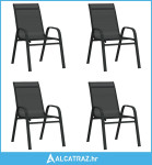 Složive vrtne stolice od tekstilena 4 kom crne - NOVO